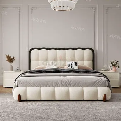 Elegant Modern Bed with Cozy Bedding for sale