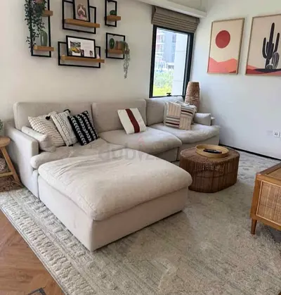 Swin cloud feather filled sofa with footstool