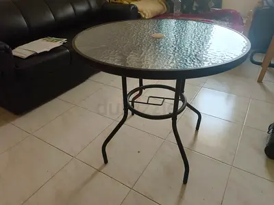 Round Glass Top Table – Good Condition