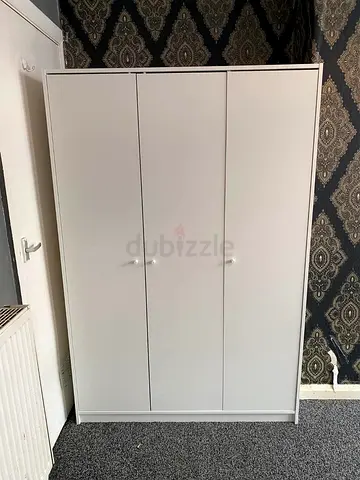 White Three-Door Wardrobe