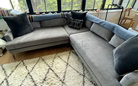 Premium quality corner andes velvet sofa