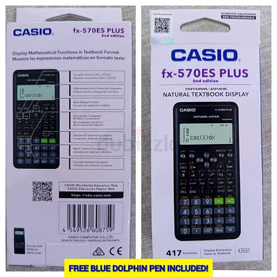 Casio fx-570ES PLUS 2nd Edition Scientific Calculator. Full box / Like new. Free blue pen included!
