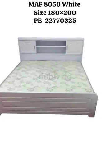 Stylish White MAF 8050 Bed with mattress  180x200 cm