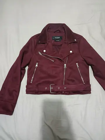 Stylish Burgundy Moto Jacket