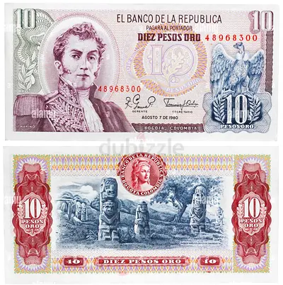Colombia 10 pesos 1980’s