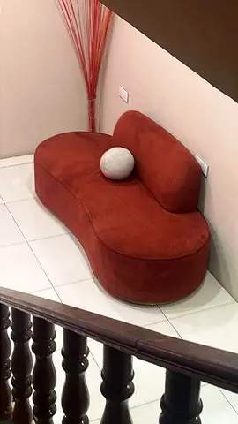 Stylish Red Curved Sofa for Sale