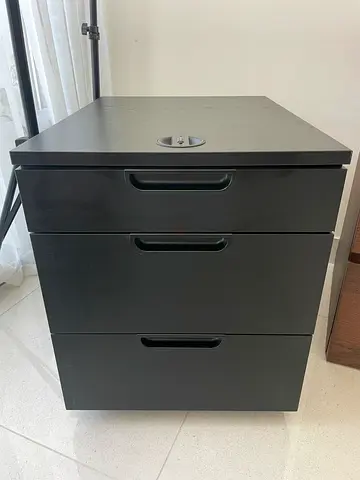 IKEA Galant Drawer (cabinet, storage, organizer) black with lock and wheels
