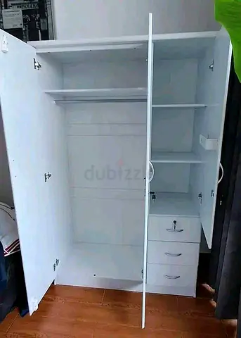 Spacious White Wardrobe with Drawers