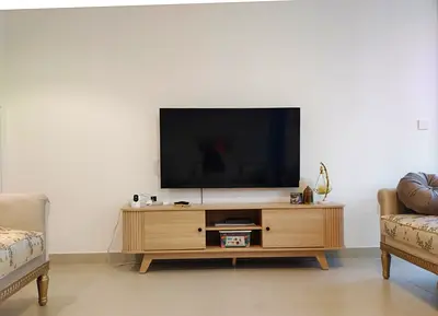 Stylish Wooden Entertainment Center with TV Unit
