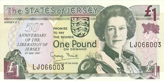 JERSEY 1 POUND COMMEMORATIVE BANKNOTE 1995