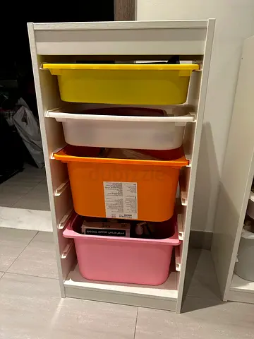 Colorful IKEA Storage Organizer with Bins