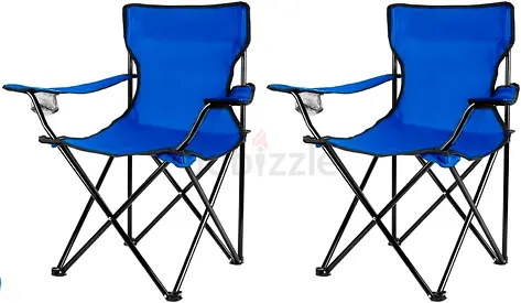 Blue Folding Camping Chairs - Set of 2