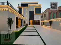 Villa for sale in Ajman, Al Rawda area. 5 master bedrooms, majlis, 2 living rooms, and maid's ro