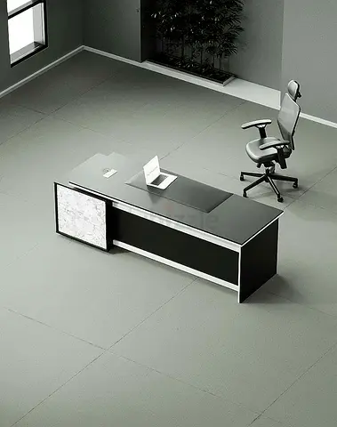 Flat Straight Manager Desk (White Leg) – Modern Executive Office Workstation
