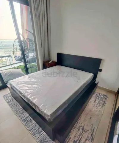 Modern Bed Frame with Mattress and Drawers