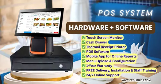 Hospitality POS Machine with Cashier Software , Apps , thermal Printer  cash Drawer