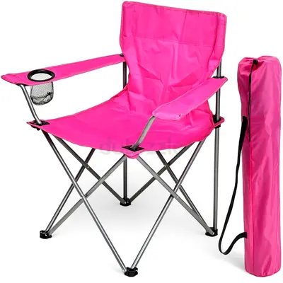 Compact Pink Folding Camping Chair