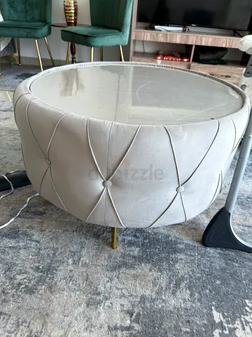Elegant Round Upholstered Coffee Table