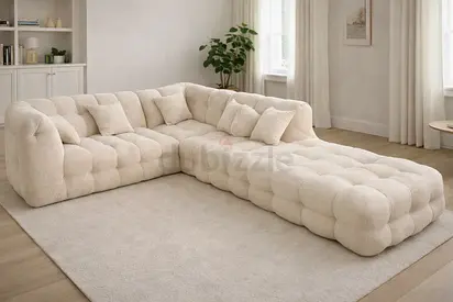 Stylish and Cozy Sectional Sofa in Cream