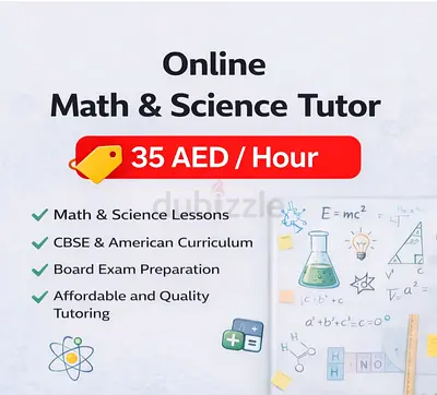 Female Math  Science Tutor 35 AED/ Hour