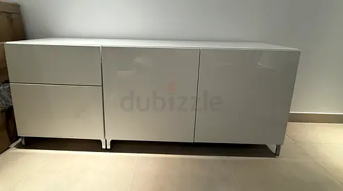 IKEA Besta Storage with glass top.