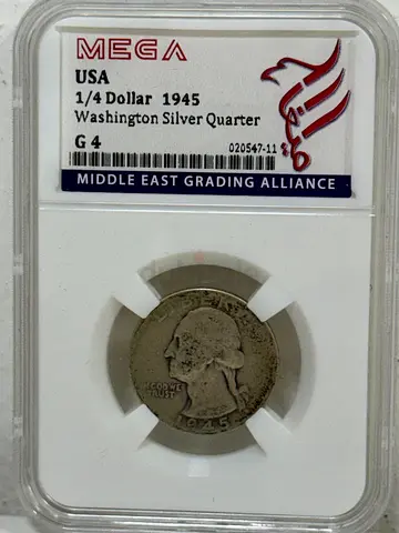 USA 1/4 Dollar coin 1945 70 AED
