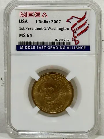 USA 1 Dollar coin 2007 60 AED