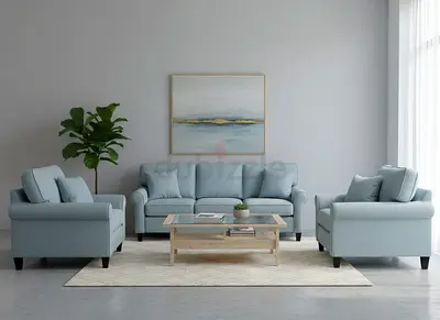 Cozy and Modern Light Blue Sofa Set for Sale