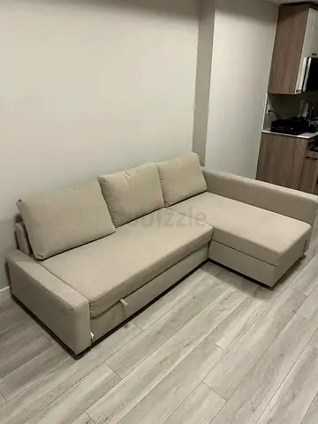 Cozy L-Shaped Sofa in Light Beige