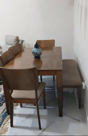 Stylish Wooden Dining Set with  3Chairs and big seater