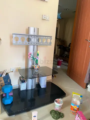 Modern Glass TV table perfect for a small space