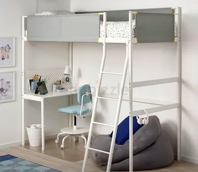 Stylish and Functional Bunk Bed with Desk and Chair