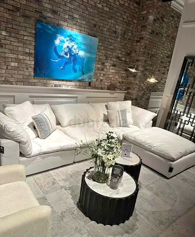 Original marina home Lucious cloud sofa white linen