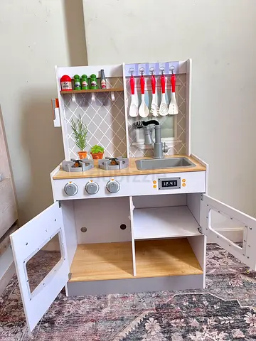 Kitchen toy set with all cookware, electronics, tea set and pizza set