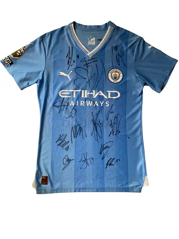 Hand Signed Manchester City 23/24 Authentic Jersey - Haaland, De Bruyne, Foden. (Video Proof)
