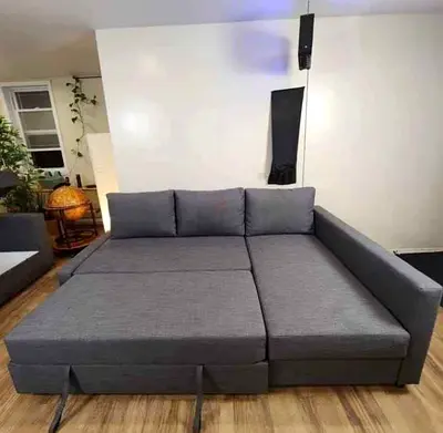 Ikea L Shape Sofa cum bed with big storage in L