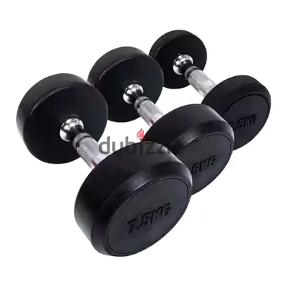 PIO Round Rubber Dumbbell - Available From 2.5KG to 50KG