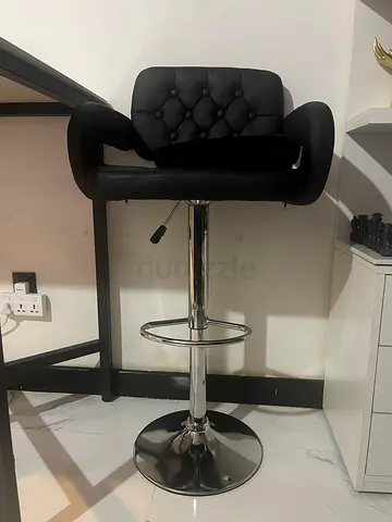 STOOL CHAIR WITH ARM REST BLACK (2 PCS)