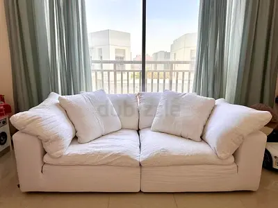 Marina home cloud sofa white linen fabric