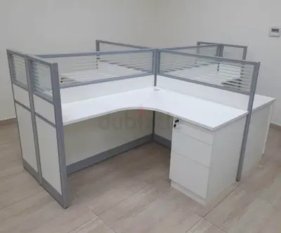 Modern Office Cubicle Desk Setup