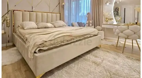 Elegant beautiful 180*200 king size beige colour Bed