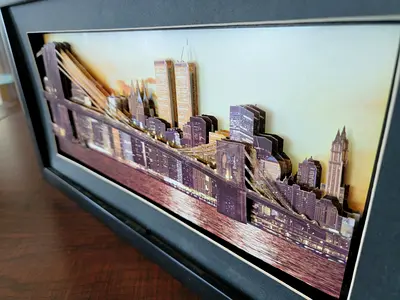 New York City 3D wall frame