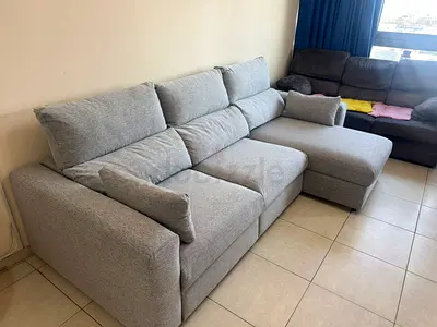 Eskilstuna light grey L shape sofa