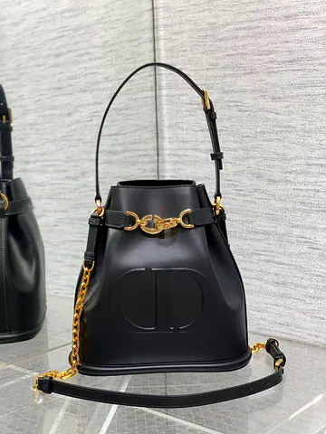 Dior Cest Medium Bag in Black Saddle Calfskin