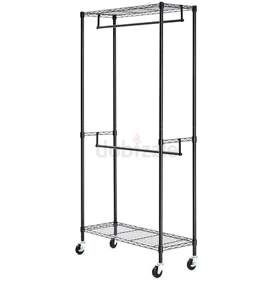 Sturdy Clothes Rail with Height-Adjustable Shelves