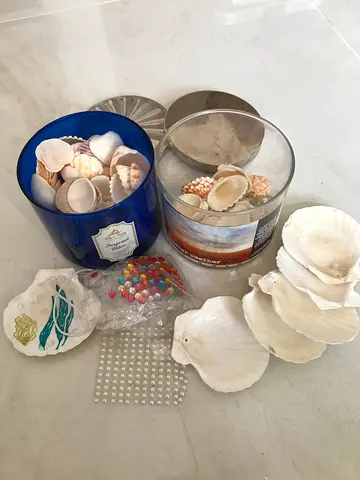 A set of craft materials for seashells.
Includes various types and sizes of shells.
Additional decor