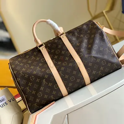 Louis vuitton Keepall Bandouliere 45/50/55 Travel Bag in Monogram Coated Canvas And Cowhide Leather