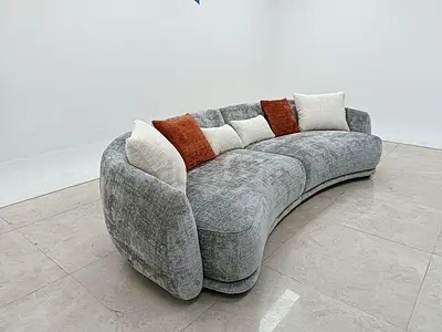Comfortable Curved Sectional Sofa with Cushions