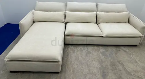 Marina home beige color lshape sofa