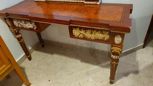 Elegant Vintage Side Table with Intricate Carvings